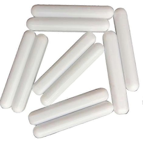 Agitateurs magnétiques en PTFE C8 x 50 mm, barres d'agitation blanches sans anneau de pivot, lot de 10 (1/5)
