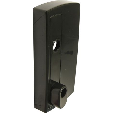 Portac – Enjoliveur composite pour serrure en applique – Finition noir Ral 9005 – Entrée réversible pour portail battant ou coulissant (1/3)