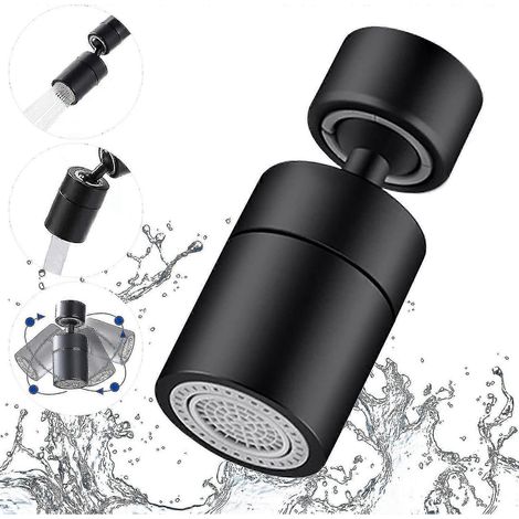 Aérateur de robinet, rotation à 360 degrés, 2 modes réglables, filtre à bulles pour robinets de cuisine et de salle de bain, filetage interne (1/2)