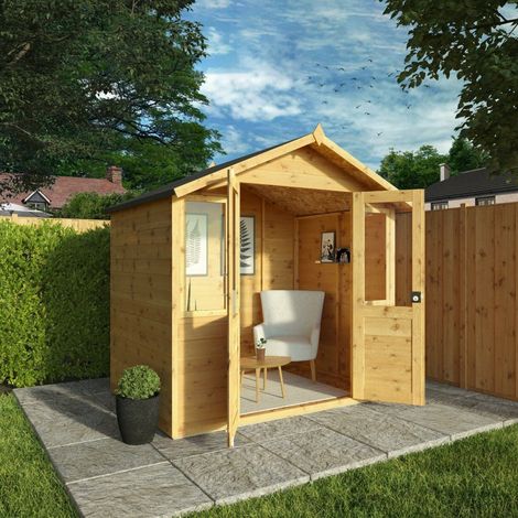 7 x 5 Feet Traditional Summerhouse - Timber - L179.8 x W229.5 x H221.3 cm - Brown (1/5)