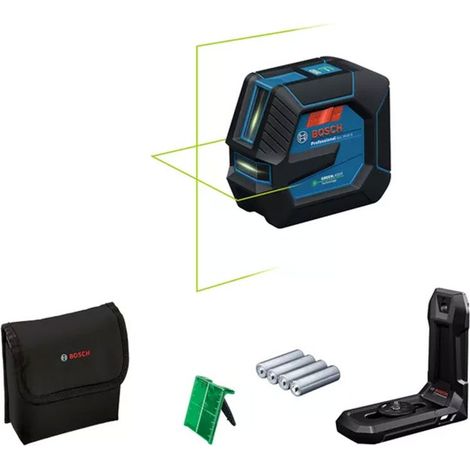 Bosch Professional – Niveau laser GLL 20-22 G – Laser vert haute visibilité jusqu'à 20 m – Précision ±0,3 mm/m – Étanchéité IP65 pour conditions difficiles