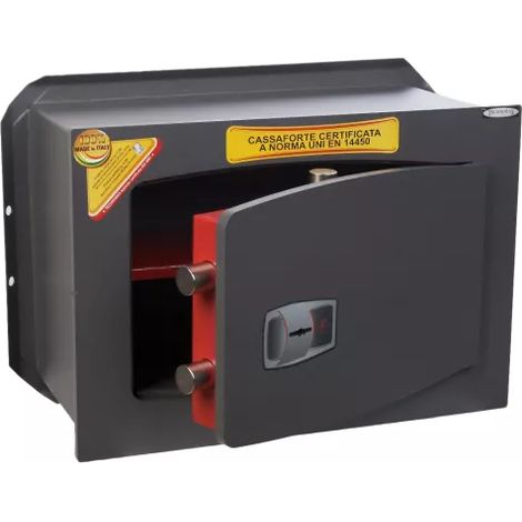 TECHNOMAX – Coffre-fort à emmurer à clé, certifié EN 14450:18-S2, 2 pênes, 9 L, 21x34x20 cm