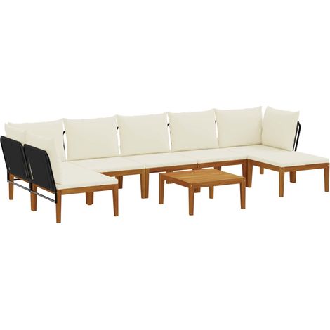 vidaXL 8 uds. Madera de Acacia Sólida y Cuerda Natural (1/2)