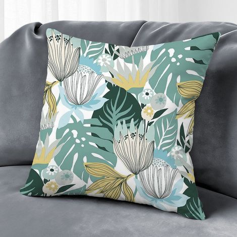 Housse de coussin floral papillon été, décoration salon maison,40×40cm (1/5)