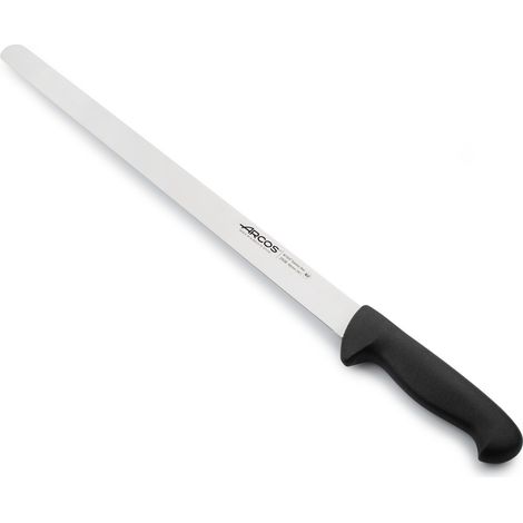 Coltello per salumi Arcos Colore - Prof. 293825 in acciaio inox Nitrum e mango ergonomico nero Polipropilene e 40 lama cm, coperchio espositivo