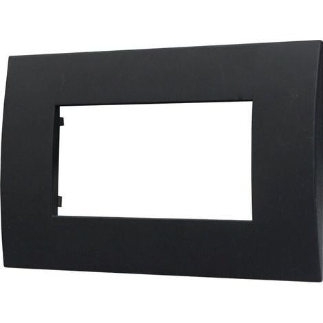 ETTROIT Placca Plastica Serie Venus 4P Colore Nero Compatibile Con Vimar Arke VA83402