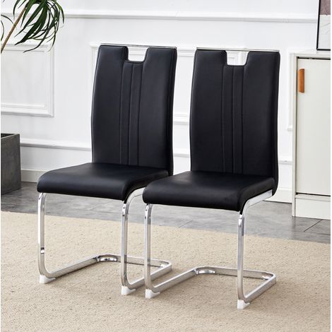 Silla comedor moderna PU negro ergonómica OKMYHOME (1/5)