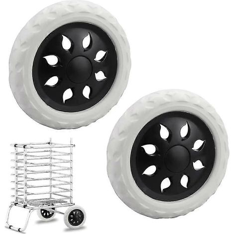 Roulettes de rechange pour chariot de courses, en EVA, 6,3 pouces, compatibles avec poussettes et chariots à bagages. (1/4)