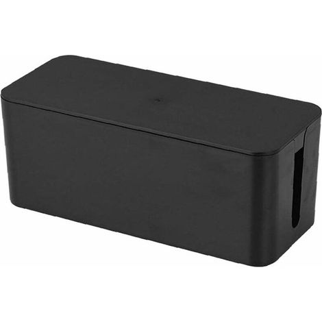 royaluxe - Boîte de rangement de câble, boîte de câble Tidy Boîte Anti-Dust Spouse Management Storage Organizer Case Noir 23x12x11cm (1/5)