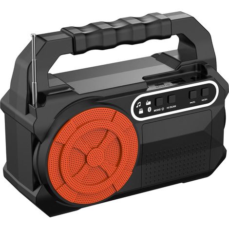Enceinte Bluetooth Portable Multifonction avec Radio FM, Lampe de Camping Rechargeable par Panneau Solaire et Éclairage LED, Haut-parleur d'Urgence pour Extérieur (1/3)