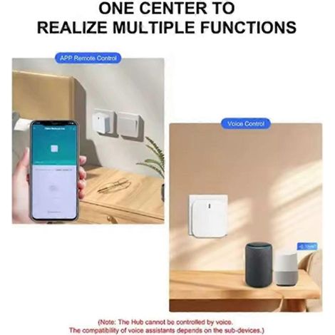 Passerelle/concentrateur Tuya ZigBee pour maison connectée : télécommande sans fil pour appareils domotiques Alexa et Google Home (prise américaine). (1/5)