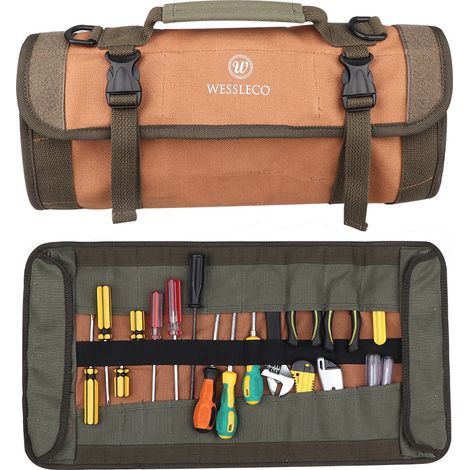 Bolsa de lona para carretes, portátil, gruesa, para guardar herramientas de reparación y kits de herramientas - Negra (1/5)