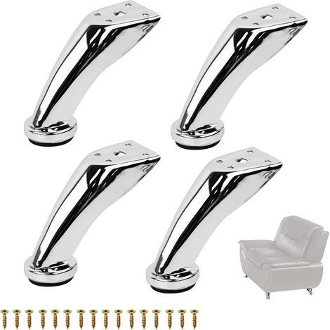 Pied de Meuble Pied Canapé, Pied pour Meuble, Pieds Meuble Cuisine, Pieds de Canapé de Remplacement Pieds en Métal pour Meubles, Armoires de Cuisine, Table, 9,5 cm, 4 Pièces (1/5)