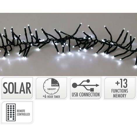 Basic-co Catena di Luci LED Solare Bianco Freddo 5,6 metri