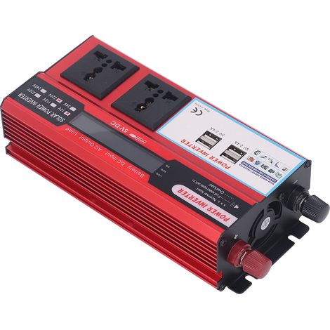Onduleur 500 W, onduleur pour voiture, onduleur solaire avec 4 ports USB et 2 prises universelles, conversion DC12V vers AC220V (1/5)