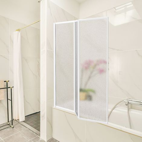 TolleTour Pare baignoire 120 x 140cm pivotant sanitaire paroi de baignoire,Blanc (1/5)
