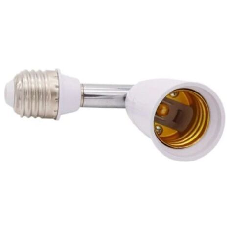 Universel E27 à E27 support de lampe étendu 180 degrés Tube rotatif LED ampoule Extension support de lampe tête Conversion prise (1 pièces) (1/5)