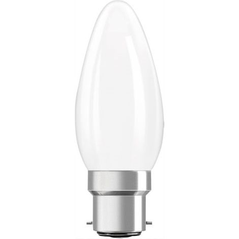 OSRAM Lampe LED forme étoile bougie B40 filament, 2700 K blanc chaud, 3,4 W, B22d, dépolie, 470 lm, 15 000 h, pour lustres, luminaires décoratifs (1/2)