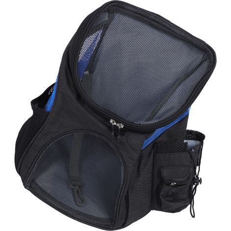 Sac à dos de transport pour animaux de compagnie, spacieux, respirant, en maille, avec poche pratique, pliable et portable, pour chats et chiens, idéal pour les voyages et les activités de plein air. (1/5)