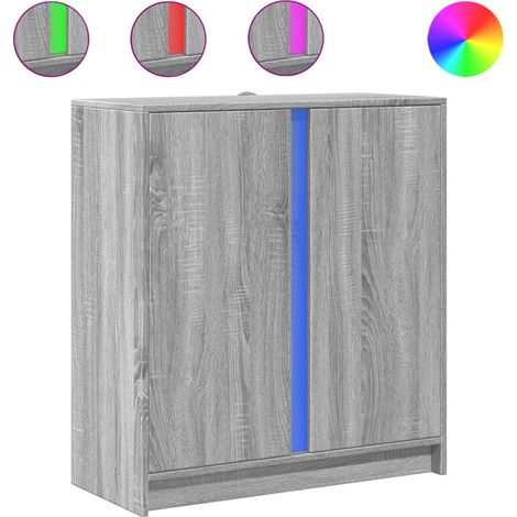 Maison Exclusive - Credenza con LED Grigio Sonoma 77x34x85 cm in Legno Multistrato
