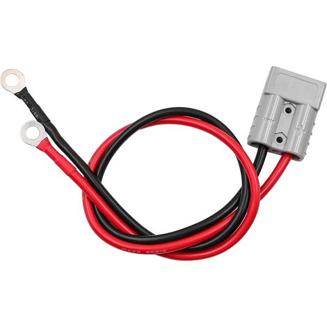 Connecteurs de Batterie avec bornes à Joint torique 50 A 600 V Câble d'alimentation de Batterie 10 AWG 50 cm pour Chariots élévateurs, treuils de remorque, caravanes, Bateaux (1/5)