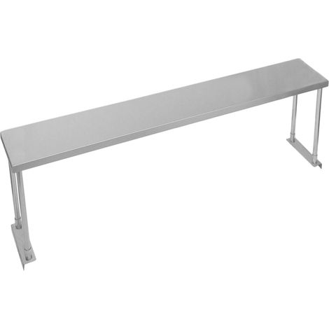 Kukoo - Ripiano con Mensole per Tavolo in Acciaio Inox da Cucina Ristorante, Acciaio Inossidabile Resistente alla Corrosione per Albergo Bar Hotel Catering Pub Largo - Singola - 180cm