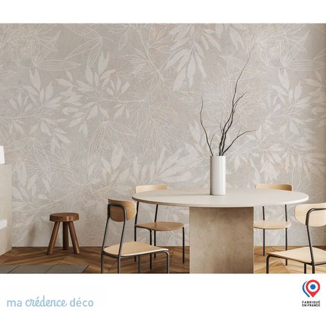 Papier peint : Feuillage sur granit - Intissé - L.200 x H.280 cm - Beige clair (1/5)