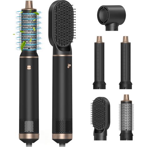 Kit sèche-cheveux 5 en 1 : sèche-cheveux 1400 W, styler, peigne lisseur, 5 accessoires inclus, 3 réglages de température