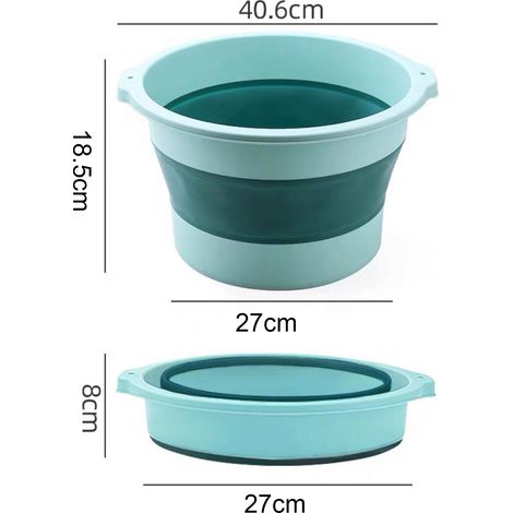 Leichtes und faltbares Fußbecken mit großem Wasserfassungsvermögen für entspannende Fußbäder. (1/2)