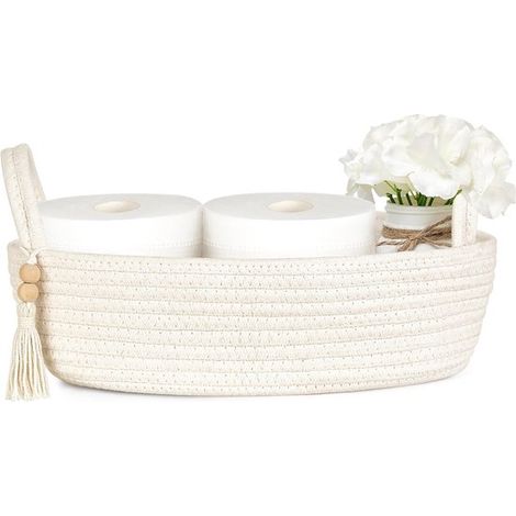 Cestino portaoggetti 33 x 15 x 10 cm Bianco (1/4)