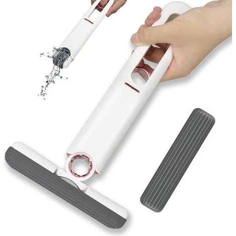 Mini Vadrouille Portable Mains Libres avec Essorage Automatique pour Vitres, Sols, Carrelages Muraux et Voitures (1/5)