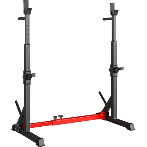 Support de squat, multi-fonction, design ajustable, Rouge