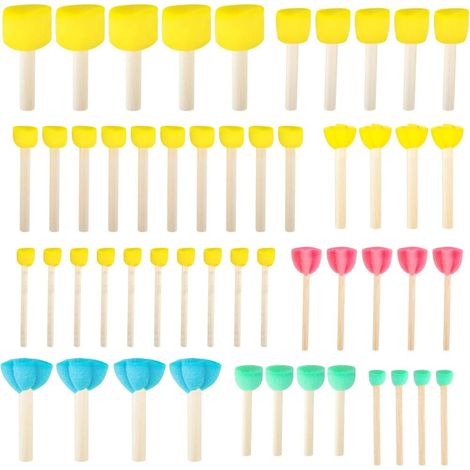 50 Pcs Pinceau Mousse Ronds éponges Pinceau Eponge Peinture Pinceaux éponge Peintures Pinceaux en (1/5)