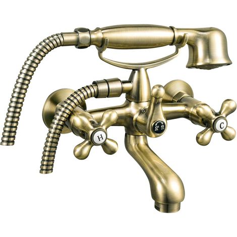 Miscelatore monocomando per vasca da bagno con deviatore e attacco doccia laterale – Colore bronzo – Larghezza 214 mm – SKU BAI11BR – Novaservis (1/2)