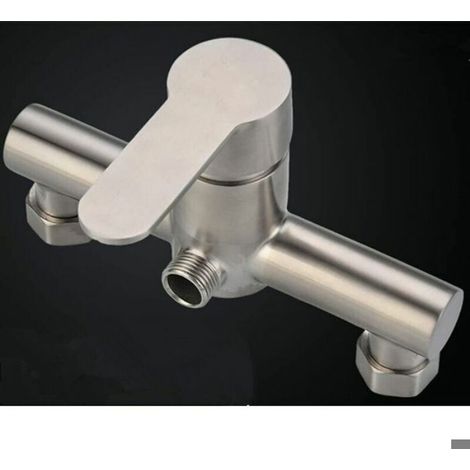 Mitigeur Douche Mural Inox, Pour Eau Froide Chaude, Robinet Salle de Bain Simple, Chromé (1/5)