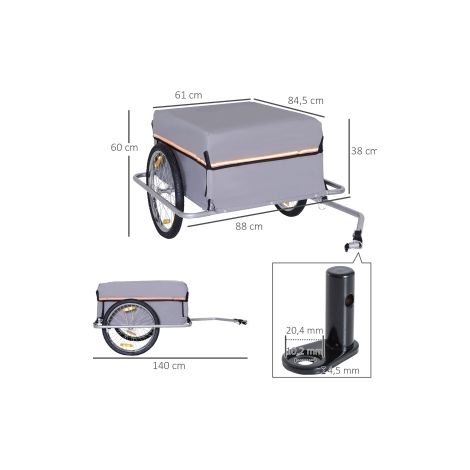 Remorque de charge remorque de transport vélo remorque cargo pour vélo (1/5)