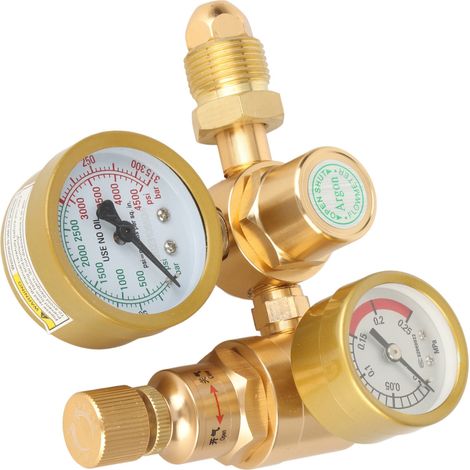 Détendeur de gaz de soudage Agron, manomètre de CO2, débitmètre, vanne MIG/TIG, entrée filetée mâle G5/8", sortie 1/4".
