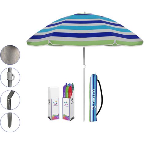 Sombrilla Nylon Acero Con Funda Color Surtido 140 cm Jardín Playa y Piscina MARBUENO SUMMER