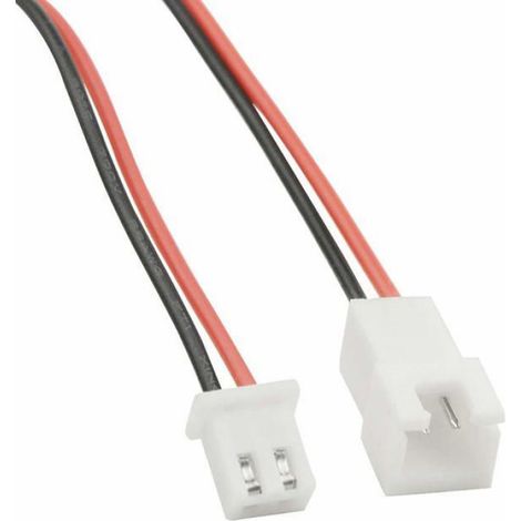 Connecteur Jst XH - 2 Broches - Pas 2 54 Mm - Câble 200 Mm Rouge Noir - 50 Paires (1/4)