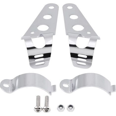 Soporte Para Faro De Motocicleta - Abrazadera De Fijación Para Horquilla De 35 A 43 Mm - Para Chopper Y Cafe Racer - 1 Unidad (1/5)