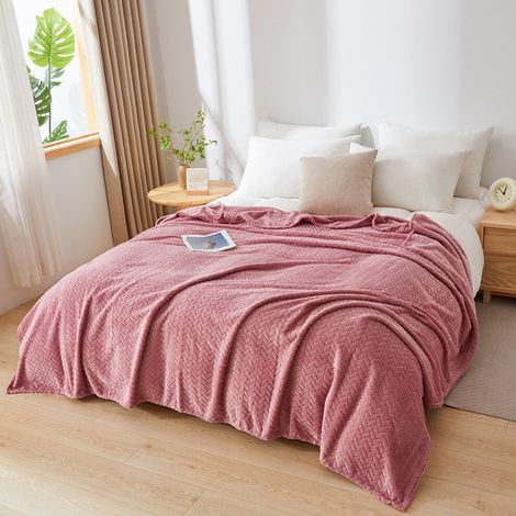 Djunllk Sofadecke - Rosa, ultra-bequeme, weiche Mikrofaserdecke, flauschig und atmungsaktiv, für alle Jahreszeiten geeignet, 150 cm x 200 cm.