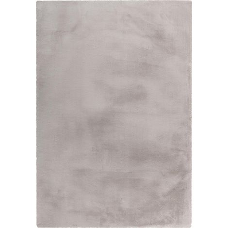 Tapis longs poils shaggy 160x230 gris tufté rectangle motif uni CAREI