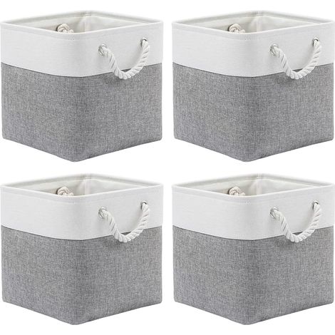Lot de 4 Boîte de Rangement en Tissu - Cochon - Grand panier de rangement en tissu - 30x30x30 cm