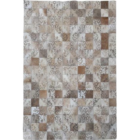 Tapis peau de vache 80x150 marron kilim fait main ELIZ (1/5)