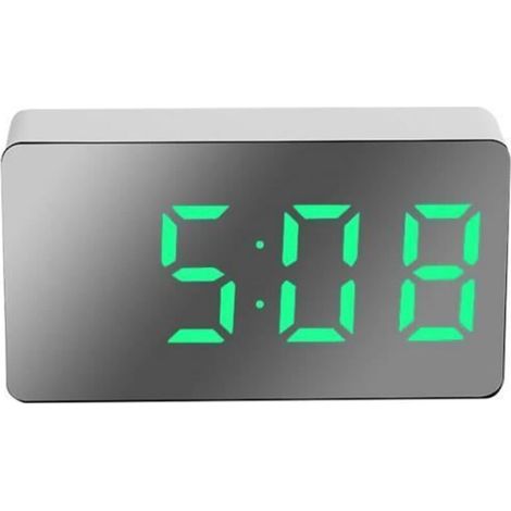 Mini horloge miroir LED-boîte de couleur verte (1/4)