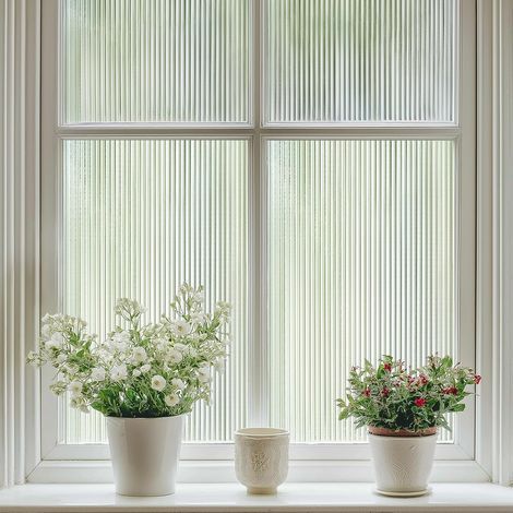 Decorative window film 30 x 200 cm, reed pattern, UV-resistant, removable, anti-glare (1/5)