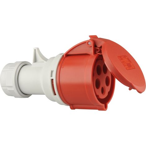 Unitec 40580L - Presa CEE 32A, singola, colore rosso (1/2)