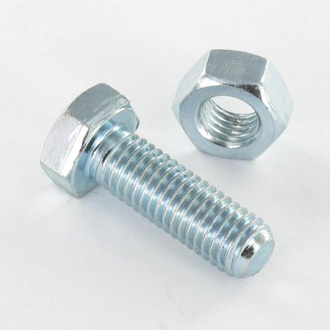 Boulon (vendu avec Ecrou) Tête hexagonale TH M18X40 Acier zingué - 1 pièce