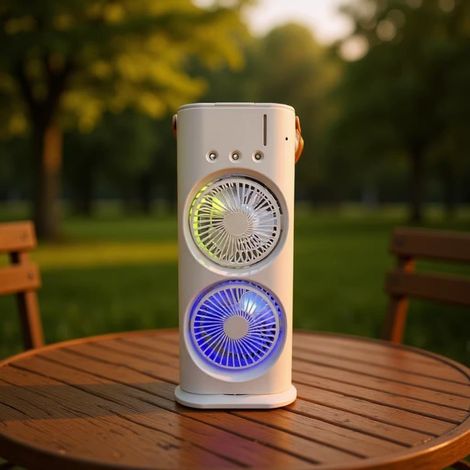 Mini Climatiseur Mobile,Portable Climatiseur Mobile 4-en-1, 3 Vitesses, 3 Modes de Brume,Ventilateur USB Humidificateur pour Chambre Coucher (1/5)