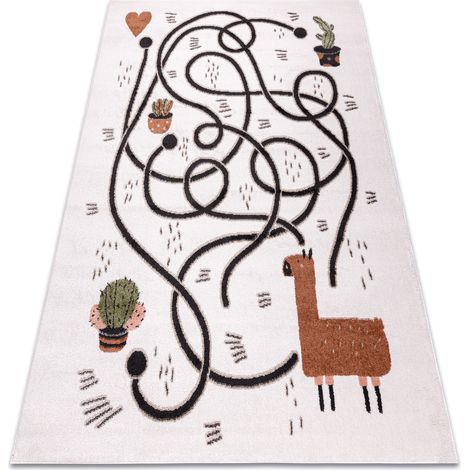 Carpet FUN Game for children, game, llama cream multicolour 180x270 cm